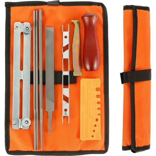 10 Pcs Chainsaw Sharpening File Stihl Filing Kit Chain Sharpen Saw Files Tool Bag File Set Saw File Steel File Chain File Set