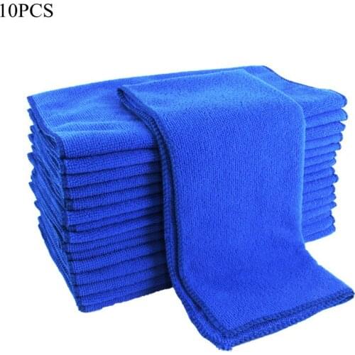 Portable 10PCS 30*30cm Microfiber Car Cleaning Towels Automobile Motorcycle Washing Glass Home Household Cleaning Small Towel