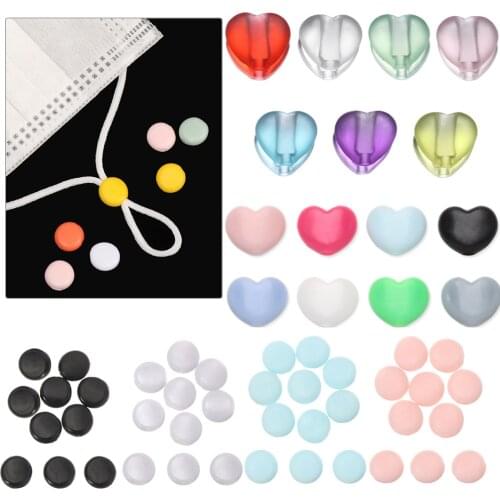 100pcs Plastic Flat Spiral Buckle Adjustable Bead Anti-slip Mask Buckle Elastic Band Cap Mask Stopper Ear Cord Drawstring Button