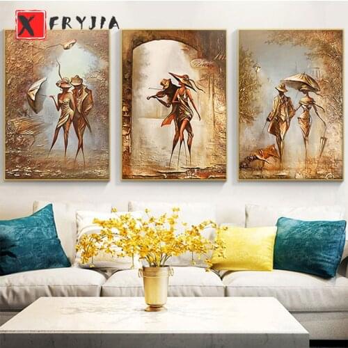 3pcs Abstract Romantic Men And Women Dance Diamond Painting,diamond embroidery full square round diamond mosaic set home Decor