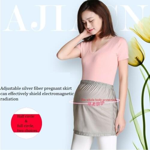 Ajiacn New arrival electromagnetic radiation protective maternity skirt,100%silver fiber apron,EMF shielding protective skirt