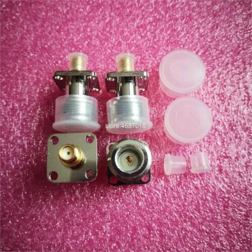 Free shipping 10pcs/lot N-Type N Female to SMA Female with 4 hole Flange RF Coaxial Adapter Connector 17.5*17.5MM