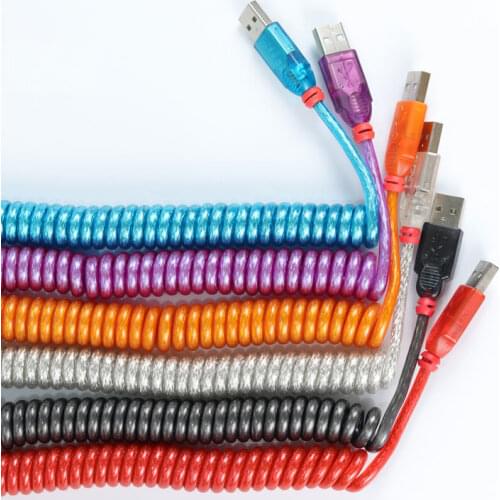 Free Shipping LINDY USB Coiled Cable wire Mechanical Keyboard USB cable Mini-B micro type-c port for GH60 GK61 GK64 ANNE PRO2