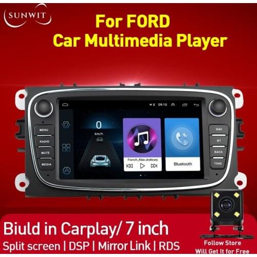 Carplay Android10.1 Car Radio Multimedia Video Player For FORD Focus Mondeo GPS Navigator With Bluetooth 7Inch DSP WIFI 1G+16G