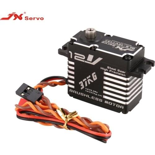 JX BLS-12V7137 37KG Metal Steering Digital Gear Brushless Servo with 12V HV High Torque Voltage for RC Car Robot Drone