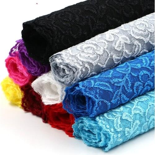 One Meter Hollow Out Floral Embroidered Elastic Lace Ribbon DIY Apparel Sewing Fabric Handmade Crafts Material Spandex Lace Tape