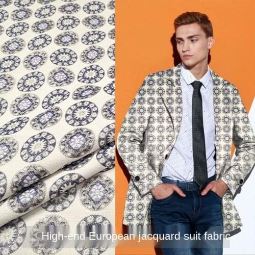 European designer fabric fashion gold silk polka dot jacquard suit crispy dress windbreaker jacket apparel fabric fashion