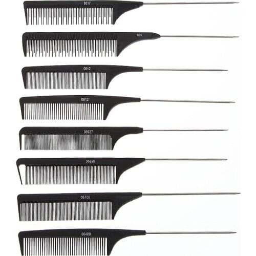 Carbon Fiber Comb Black Comb Set Fashion Hairstyling Comb for Salon Hairdressing Tool E936