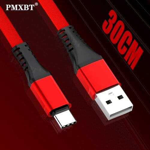 30cm Micro USB Cable Short Charge Cord Mini Type C Cable For Samsung Huawei Xiaomi Mobile Phone Portable Power Bank Charger Wire