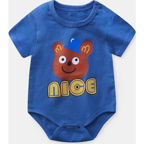 Infantil Triangle Romper Baby Summer Clothes New Born Pure Cotton Jumpsuit Boys And Girls Cartoon Bodysuit 3 9 12 24 Month