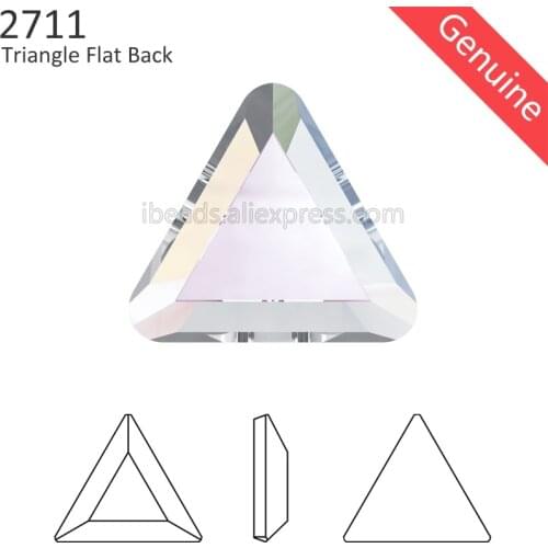 6 Pieces) of Crystals from Swarovski 2711 Triangle Flat Back no hotfix Rhinestones for nail art jewelry decorate clothing 2019