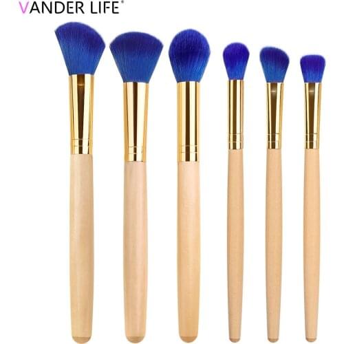 6PCS Makeup Brush Set Professional Bamboo Handle Makeup brushes