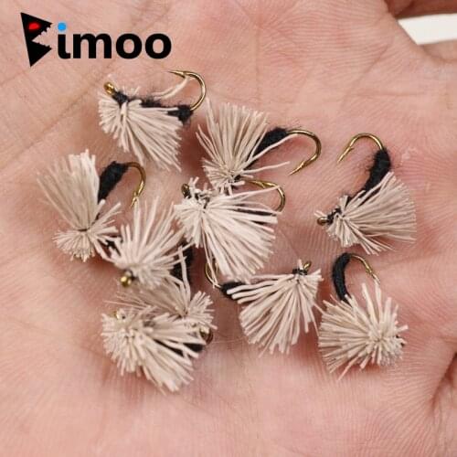 Bimoo 10PCS Trout Fly Black Body Deer Hair Serendipity Fly Fishing Flies Mayfly Nymphs Midges Caddis Fly for Rainbow Brook Trout