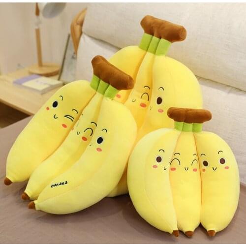 New banana pillow stuffed toys Large soft fruit doll Down and cotton cushion Give a girl a birthday present