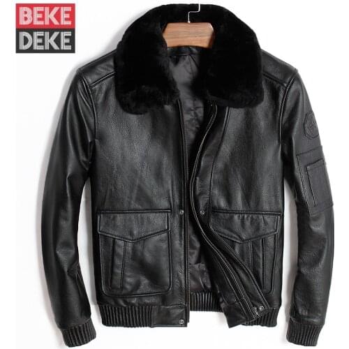 New Arrival Mens Cow 100% Real Leather Short Jackets Slim Fit Pilot Coat Chaqueta De Cuero Hombre Jaqueta De Couro Masculino