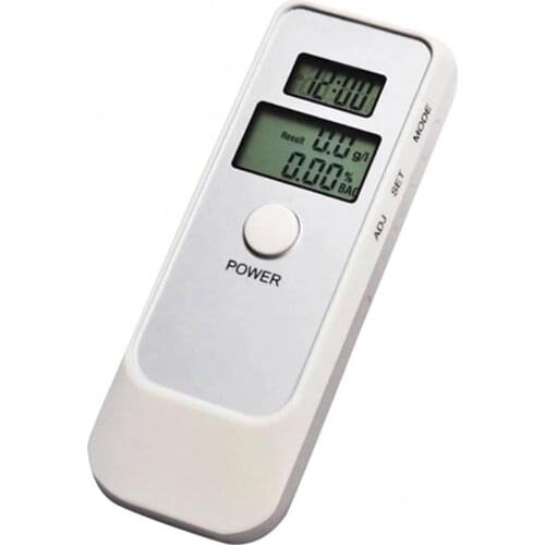 Portable Digital Alcohol Breath Tester breathalyzer Analyze Dual LCD Screen Display Alarm Count Down Timer Time Snd Temperature