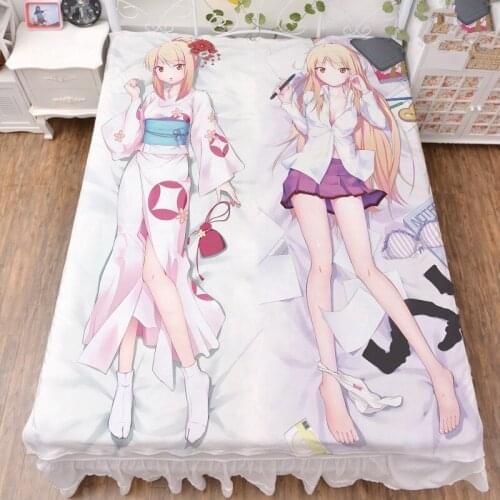 Anime The Pet Girl of Sakurasou character sexy girl Shiina Mashiro bed milk fiber sheet & flannel blanket summer quilt 150x200cm