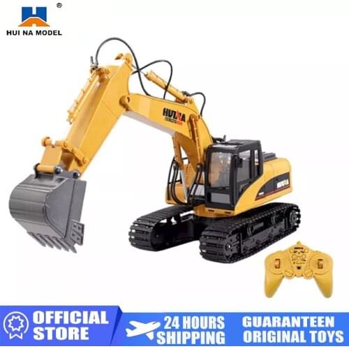 HUINA 1/14 RC Truck RC Excavator 2.4G Radio Controlled Car Caterpillar Tractor Model Engineering Car 15 Channel Toys For Boys