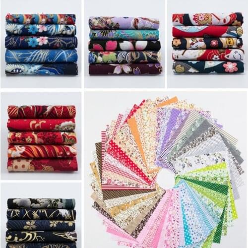 7Pcs Colourful Cotton Fabrics DIY Assorted Pattern Pre Cut Cloths Sewing Patchwork Handmade Toys Doll Needlework Craft Material