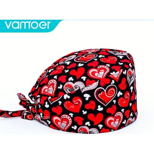 Love printing Clinic work cap surgery cap cotton surgical hat surgical cap men and women nurse hair cap scrub hats