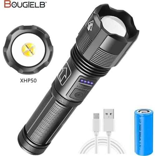 XHP50 most powerful flashlight 5 Modes USB charging Zoomable led torch18650 battery Best Camping, Outdoor