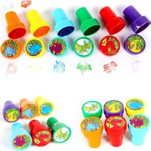 6pcs Dinosaur Animals Stamp Children Drawing Toy Stamps Kids Party Favors Event Supplies for Birthday Party Toys Christmas Gift