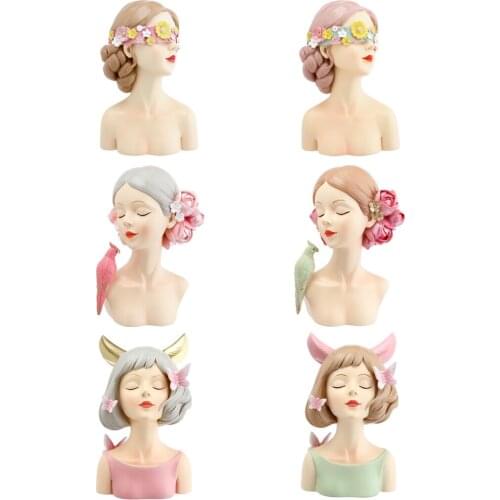 Girls Figurine Resin Character Sculpture Contemporary Home Office Decor Flower Girls Statue