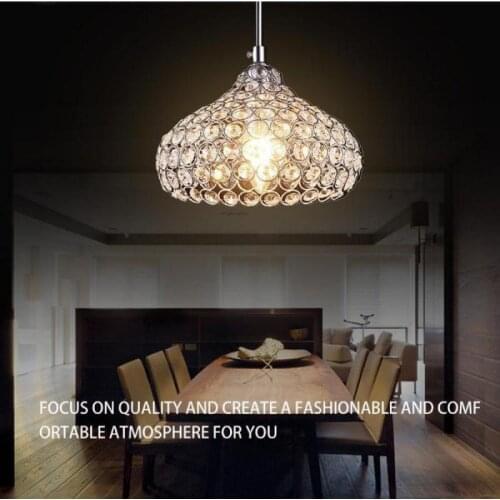 Led Pendant Lamp Iron Crystal 18cm Simple Modern Restaurant Pendant Lights For Dining Room Modern Pendentes E Lustres