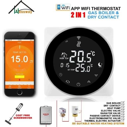 2 in 1 Gas Boiler& radiator Warm System Linkage Controller wifi smart thermostat Weekly Programmable for HESSWAY Manufacturing