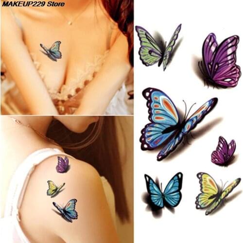 Amazing Butterfly 3d Temporary Tattoo Body Art Flash Tattoo Stickers 10*6cm Waterproof Tatoo Home Decor Wall Sticker