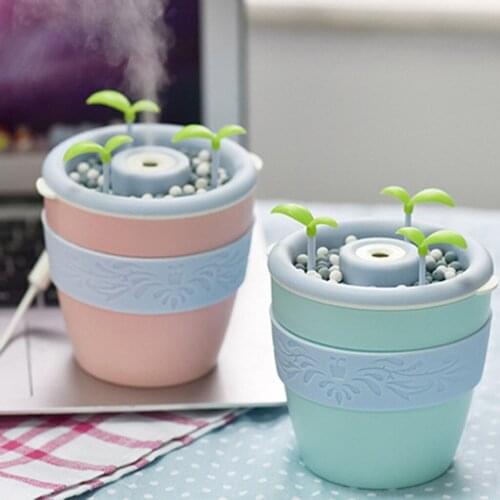 USB Essential Oil Ultrasonic Anion Humidifier Aroma Diffuser Purifier Potted Ultrasonic Air Humidifier Essential Oil Diffuser