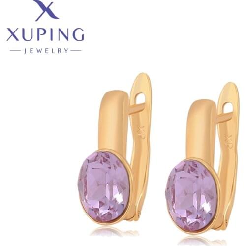 Xuping Jewelry Fashion New Arrival Crystals Earrings for Women Girl Party Gift
