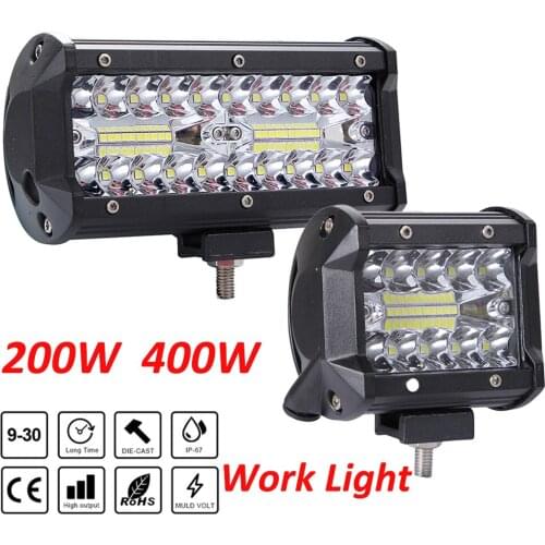 High Bright 200W 400W LED 3 Rows LED Bar Spot Flood Work Light Bar Driving Spotlight for Truck Boat