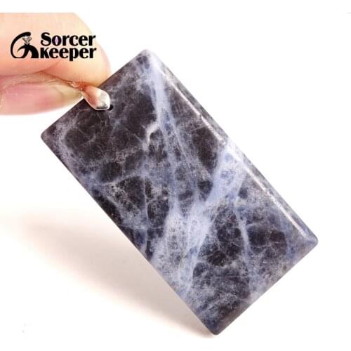 Women & Men Fashion Jewelry Pendants Necklaces With Chain Wholesale Blue Sodalite Beads Quartz Stone Colares Femininos BC355