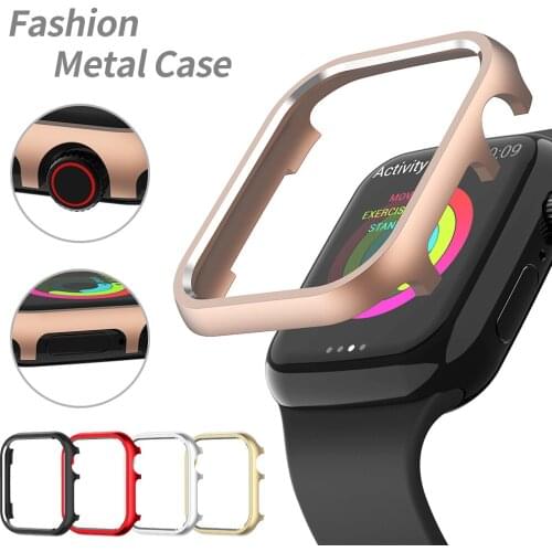 Hard Metal Protective Case for Apple Watch Series 6 SE 5 4 3 Cover Aluminum Bumper for Iwatch 40mm 44mm 38mm 42mm Shell Frame