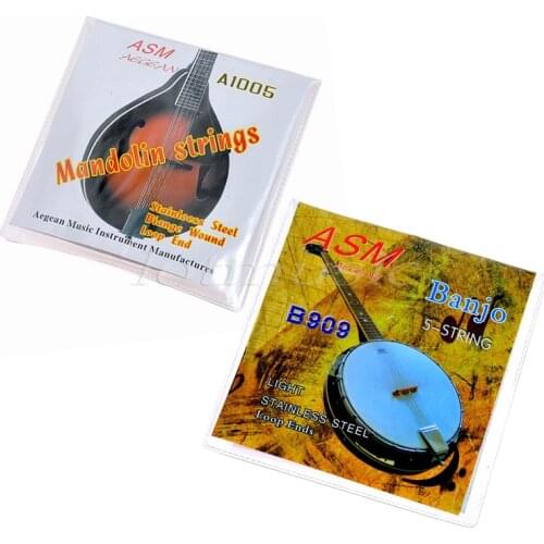 1Sets of Mandolin Strings 010-034 &1Set of Banjo 5 Strings Stainless Steel