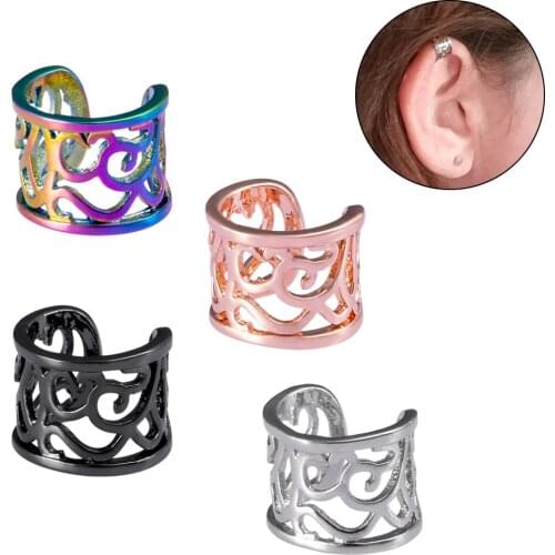 1pc Copper Earrings Clips Ear Cuff Womens Clip on Earrings Cuffs Earcuff Dummy Piercing Ear Clips Without Puncture Jewelery