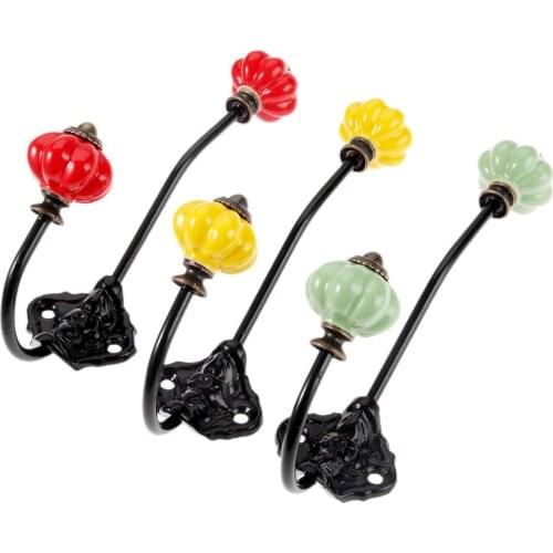 1PC Vintage Door Hanger Hooks Home Bathroom Kitchen Coat Hat Bag Wall Hooks Ceramic Hook Hanger Organizer Furniture Hardware