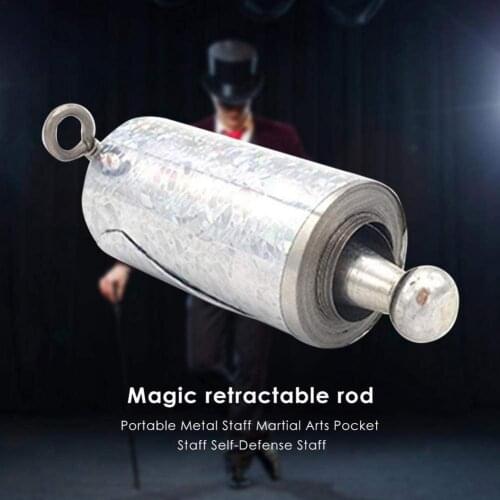 1Pc Magic Stick Toy Children Magic Toy Metal High Elasticity Steel Silver Appearing Cane Magic Toy Magic Steel Rivet Trick Prop