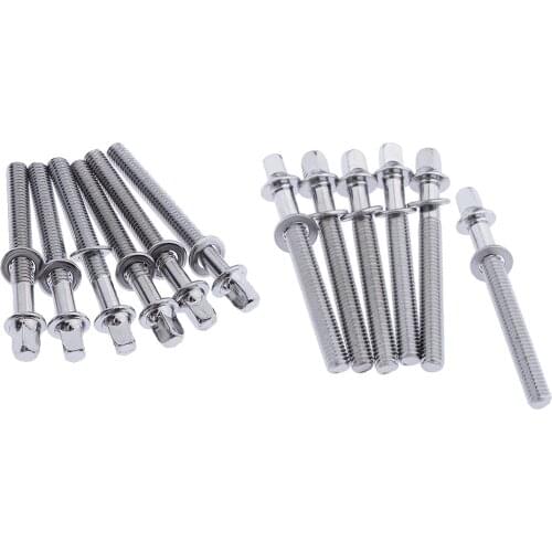 12pcs NEW Chrome Drum Tension Rods 80mm X 5mm Tom Snare Build Repair Restore