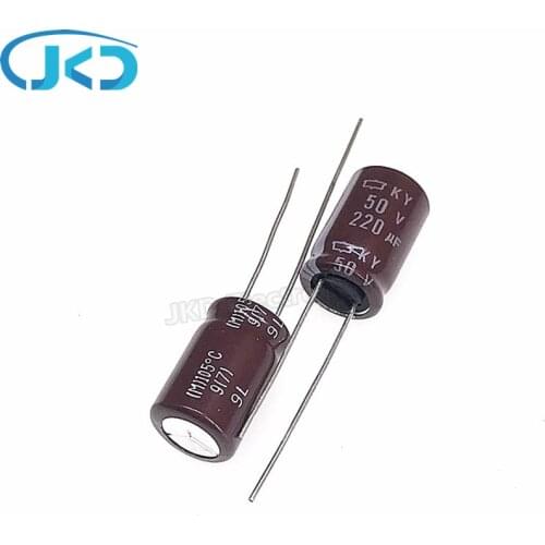 20pcs/lot 50v 220uf NCC KY Series 10*16mm high-frequency low-impedance aluminum electrolytic capacitor 220uf 50v NIPPON