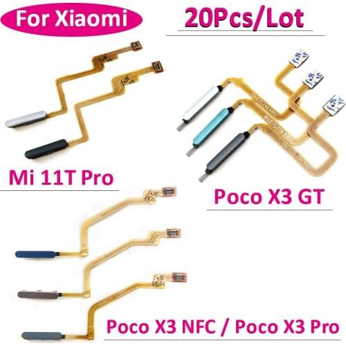 20Pcs/Lot,New Home Button Fingerprint Touch ID Sensor Connector Flex Cable For Xiaomi Poco X3 NFC