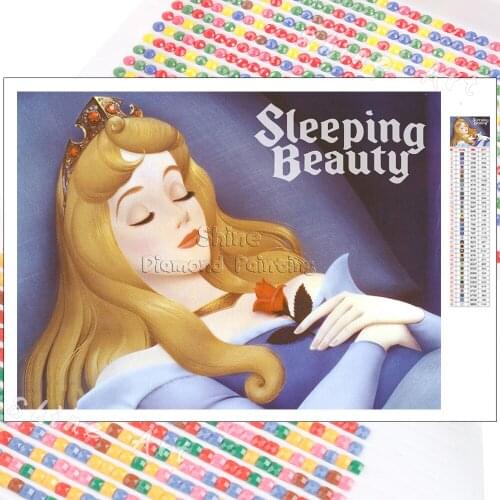 5D DIY Diamond Painting Full Square Round Princess Sleeping Beauty Embroidery Complete Kit Mosaic Cartoon Kids Disney Handmade