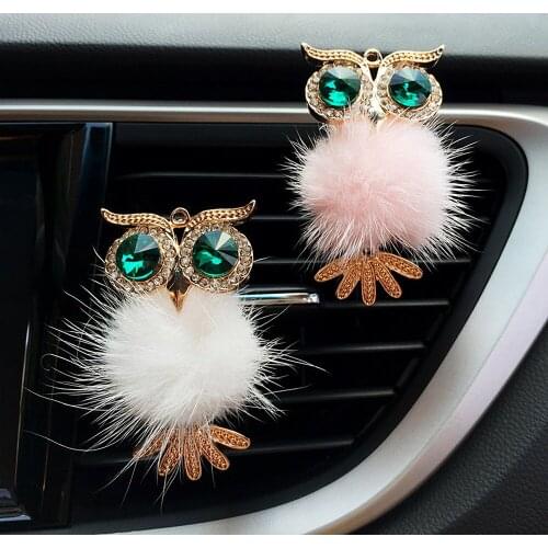 LEEPEE Auto Outlet Perfume Clip Vent Solid Fragrance Diffuser Car Air Freshener Cute Crystal Owl Interior Accessories