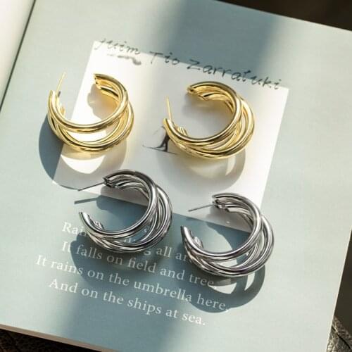 BLINLA Fashion Vintage Big Geometric Earrings 2019 for Women Gold Silver Color Statement Hanging Earrings Modern Female Jewelry