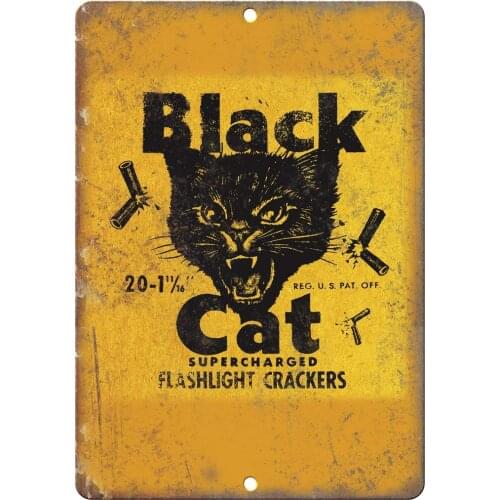 Black Cat Metal Wall Sign Retro Warning Tin Sign Vintage Iron Decorative Picture Funny Hanging Crafts
