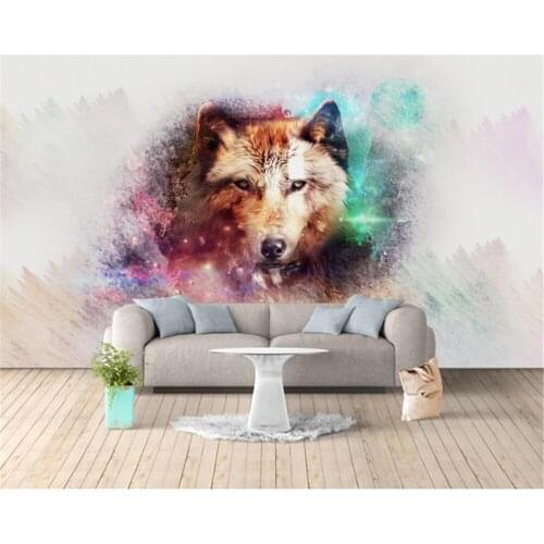 Home Decor 3d Wallpaper Ferocious Wolf Art Painting Background Digital Printing HD Decorative Beautiful Wall Paper