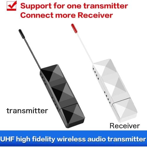 EarRise UHF HiFi Wireless Audio Digital Transmitter Receiver With 3.5 Audio Cables for Projector Computer Power Amplifier