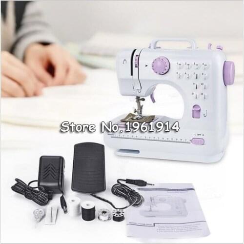Mini 12 Stitches Sewing Machine Household Multifunction Double Thread And Speed Free-Arm Crafting Mending Machine