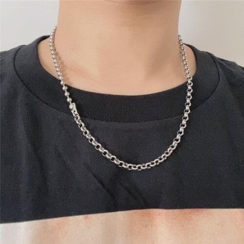 Fashionable titanium steel stainless steel necklace men and women all-match hip-hop chain hot sale